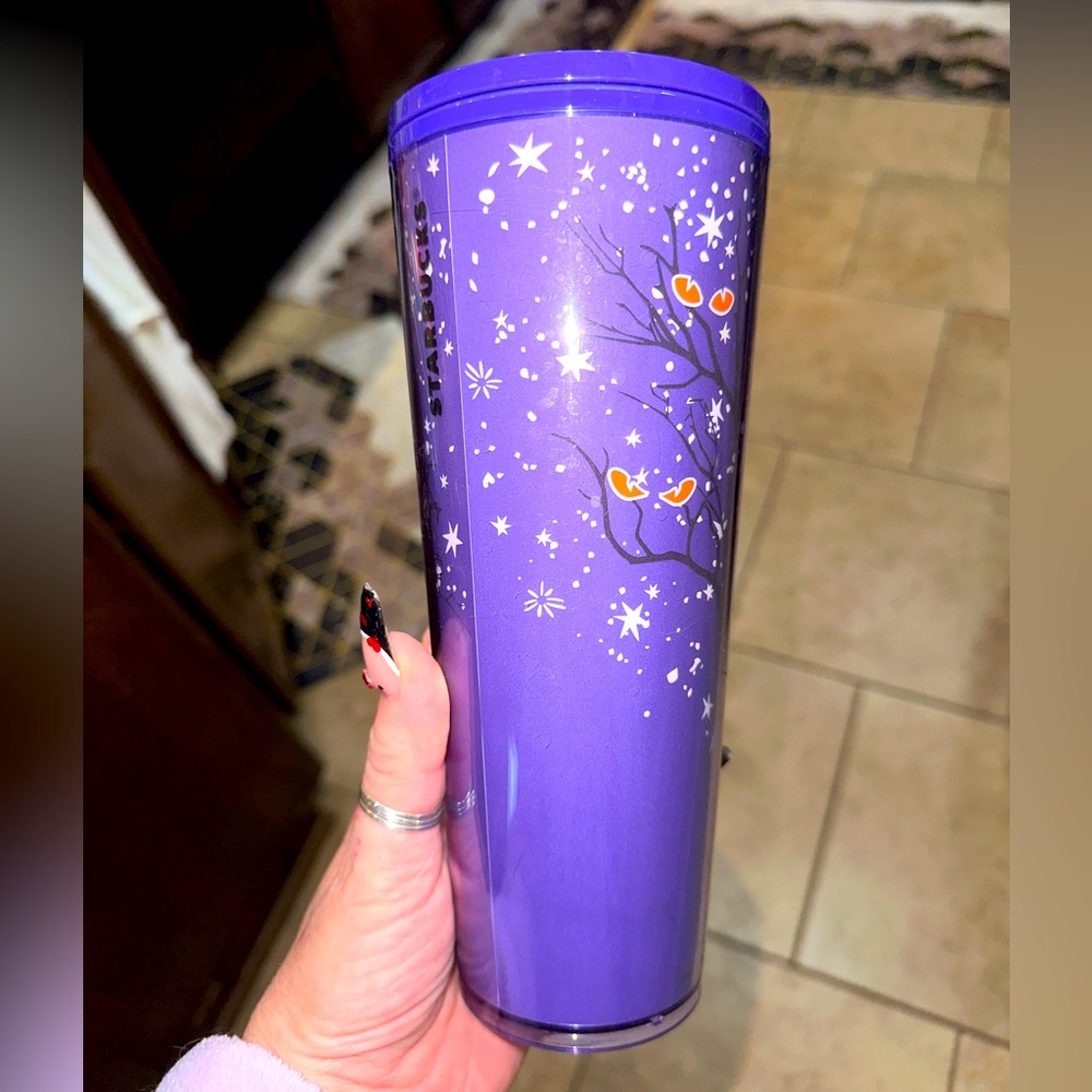 Starbucks Purple glow in the dark Halloween Design Tumbler